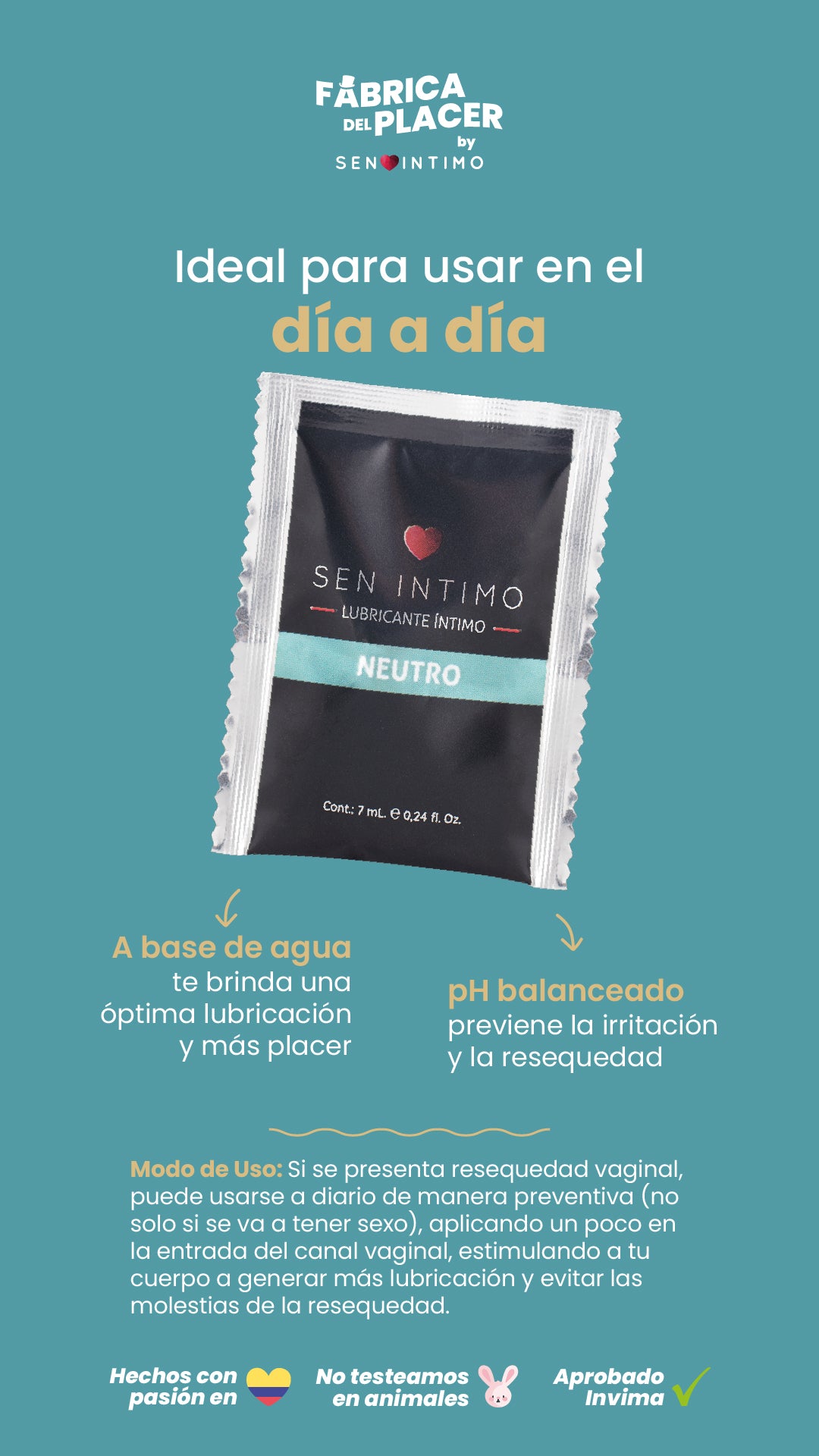 Lubricante íntimo Sachet Neutro - Luna Llena by jp Colombia 1