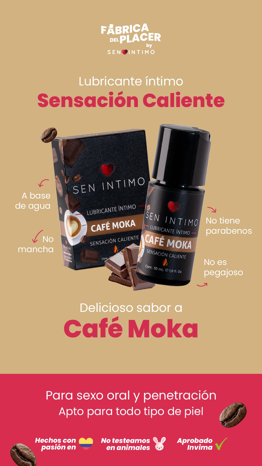 Lubricante íntimo Cafe Moka - Luna Llena by jp Colombia 1