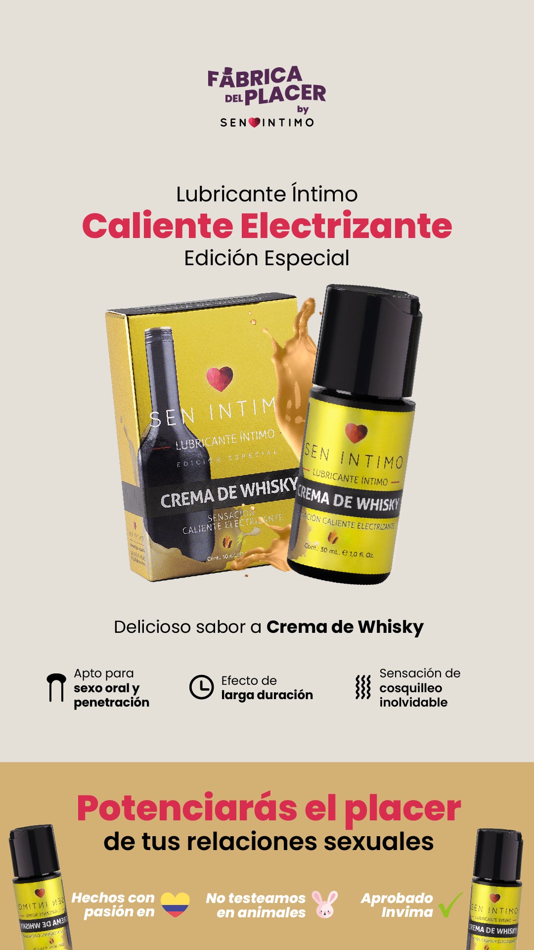 Lubricante Íntimo Crema de Whisky Edición Especial