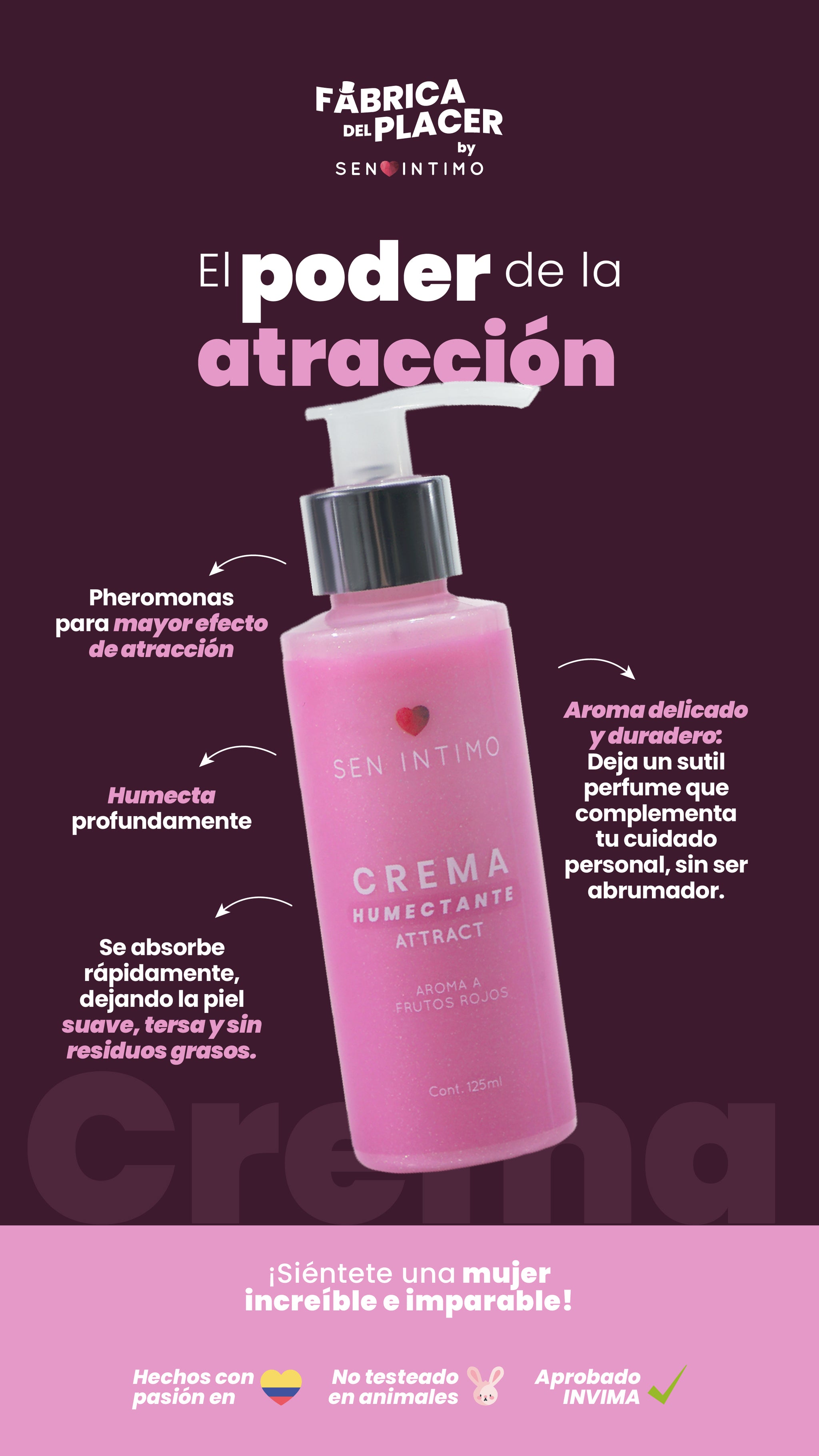 Crema Humectante X 125 mL Sen Intimo con pheromonas