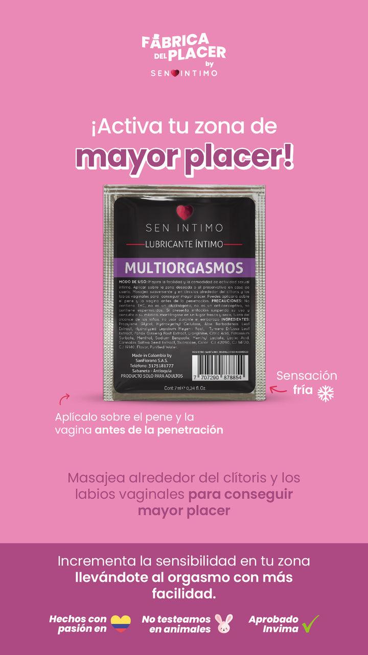 Lubricante íntimo Sachet Multiorgasmos - Luna Llena by jp Colombia 1