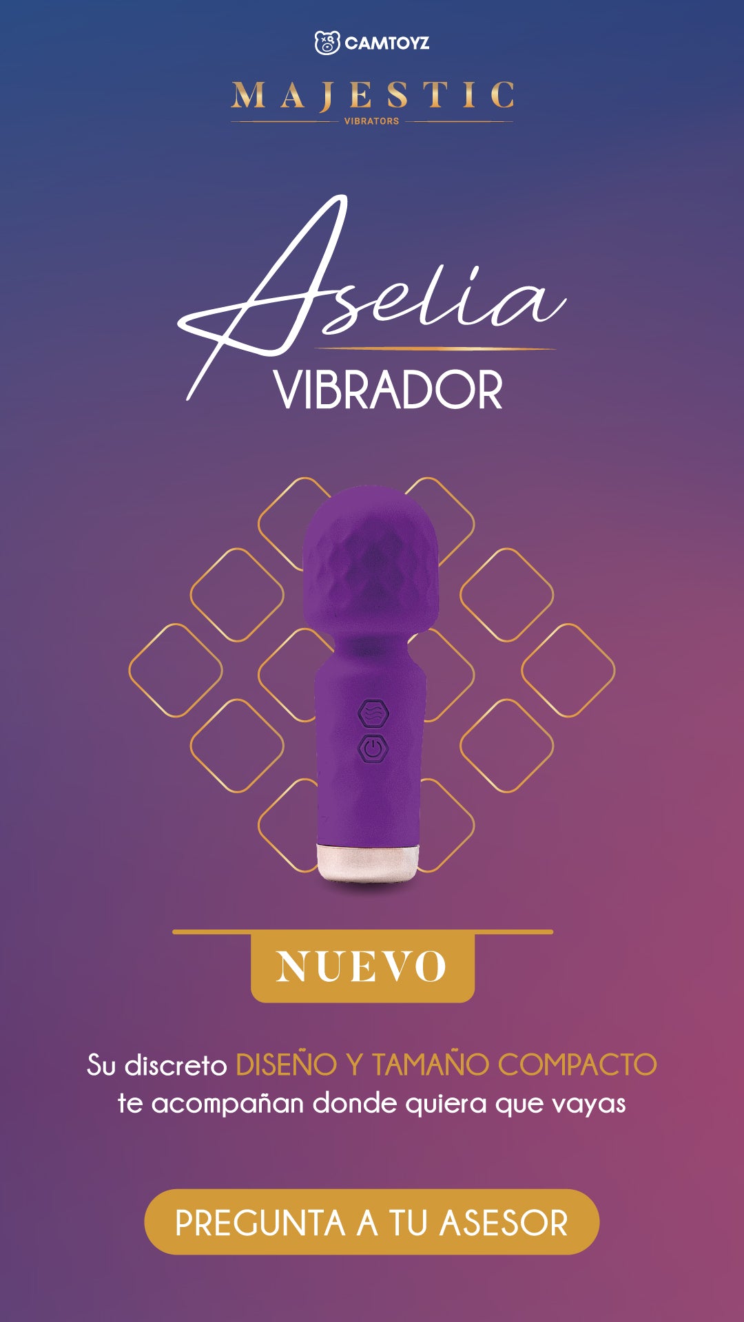 Vibrador Aselia Morado Camtoyz