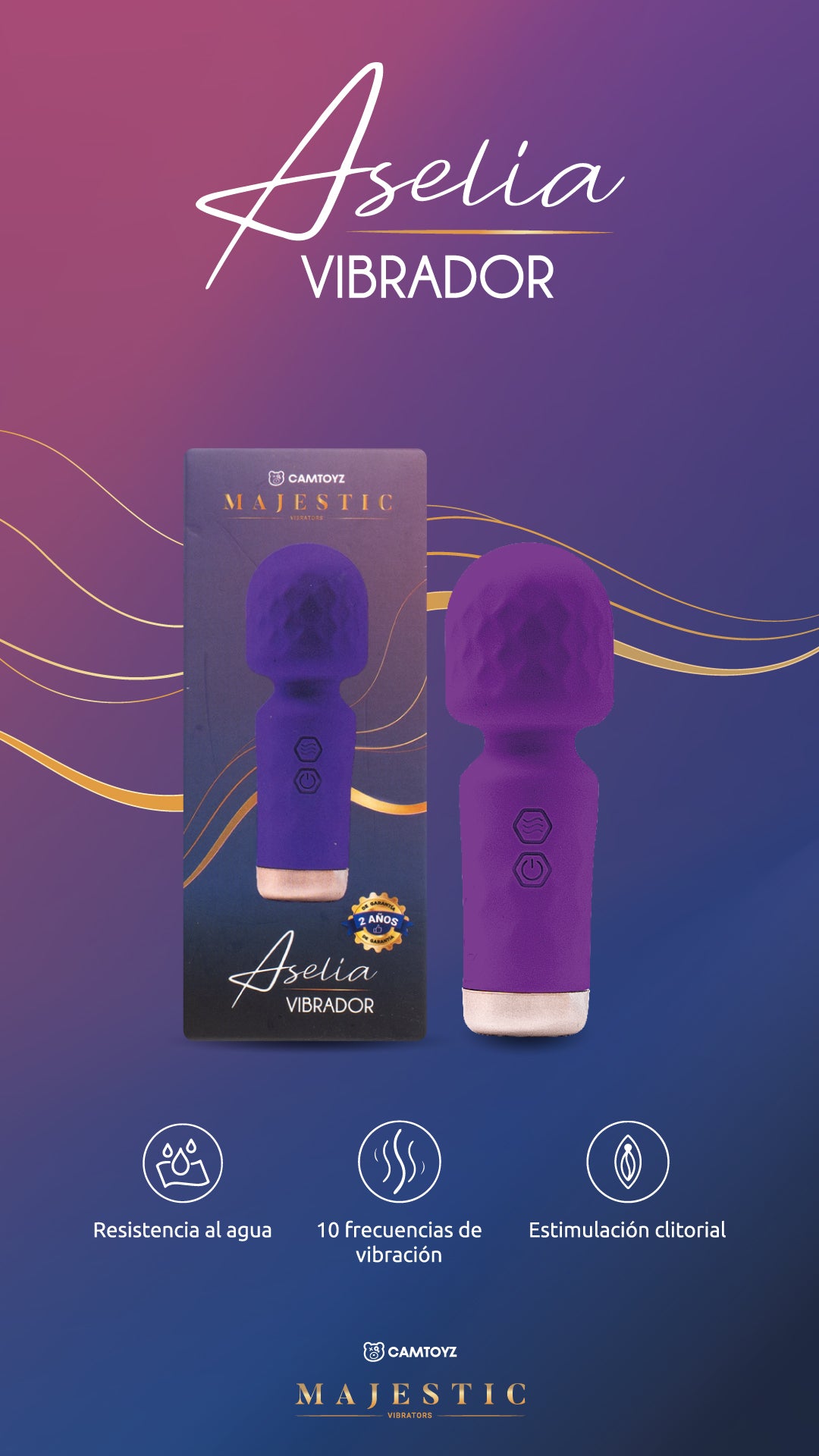 Vibrador Aselia Morado Camtoyz