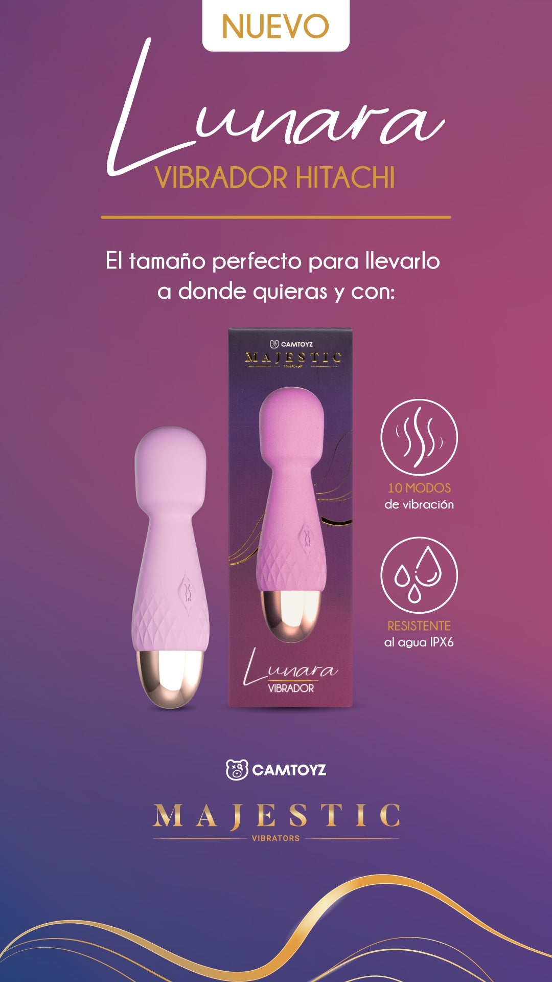 Vibrador Hitachi Lunara Lila Camtoyz